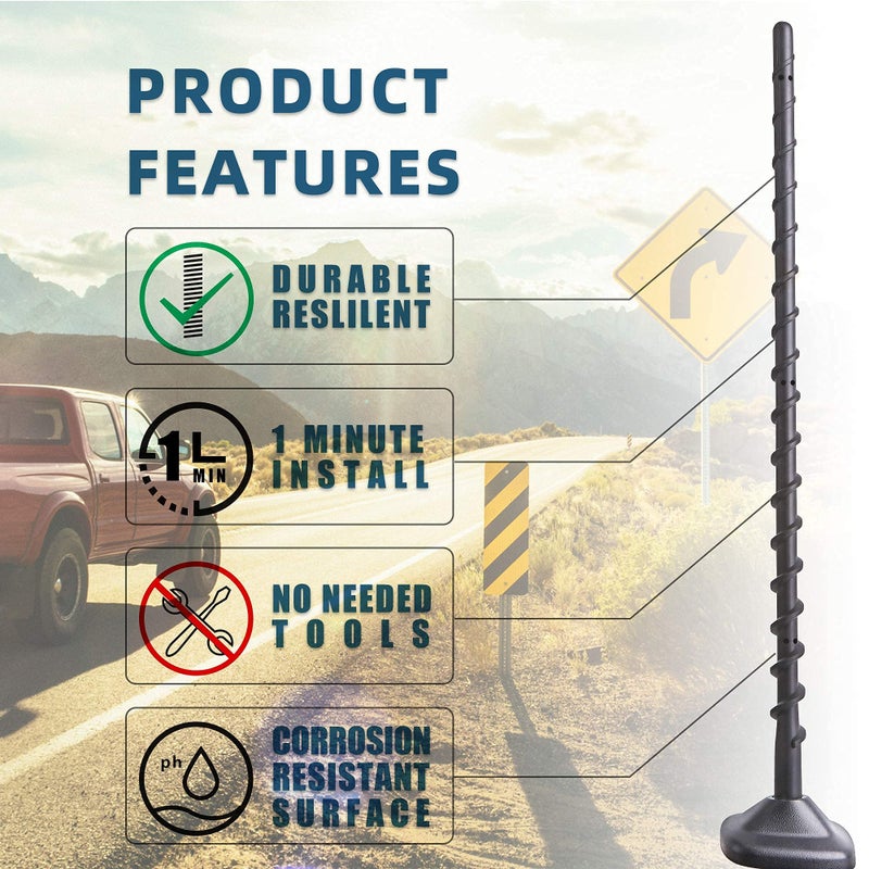 VOFONO هوائي VOFONO مقاس 13 بوصة متوافق مع F150 2009-2025، 2017-2025 F-250 F-350، ملحقات شاحنات فورد، هوائي راديو السيارة - Image 3